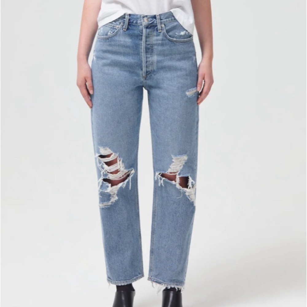 Agolde 90’s Mid Rise Straight Let Jeans in Fall Out